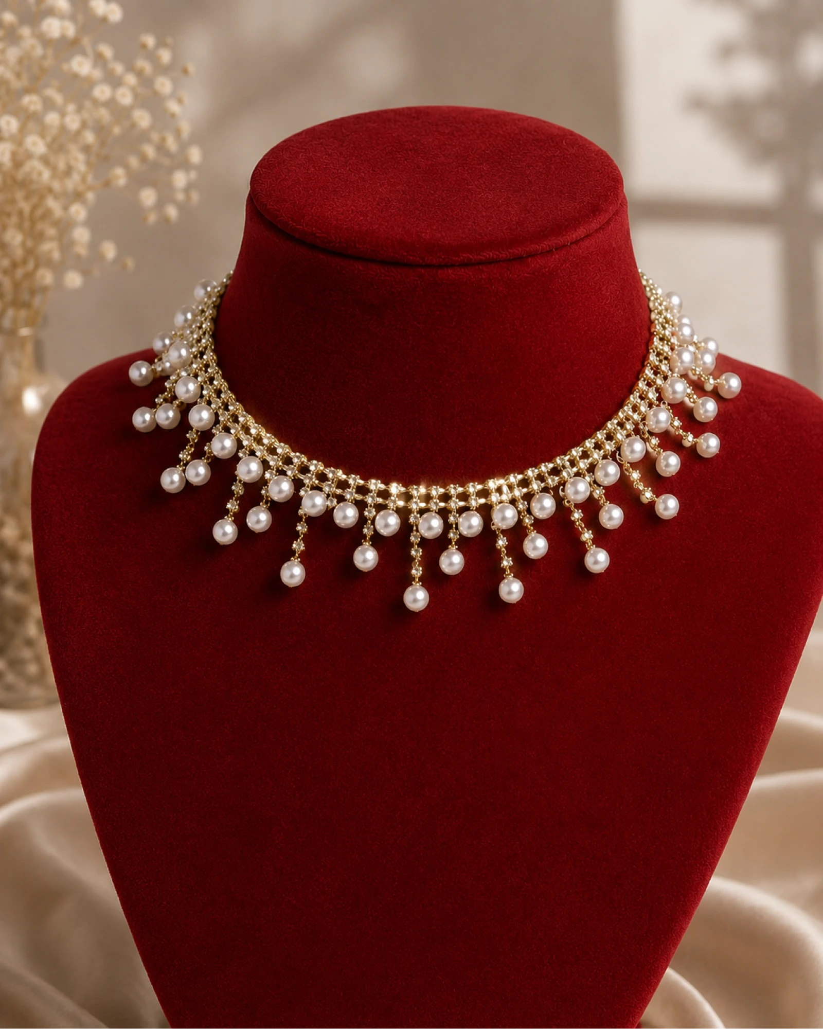 Parel Choker Halsketting - Roestvrij Staal – photo 3